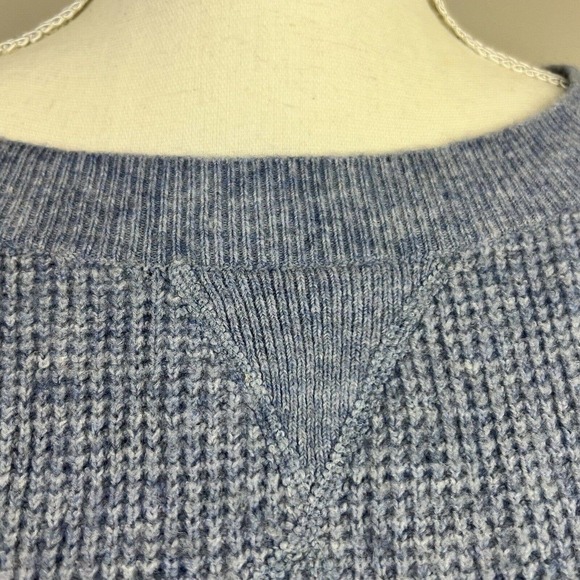 J Crew Blue Waffle Knit Merino Wool Blend Sweater Size XS Relaxed Fit - Picture 3 of 12
